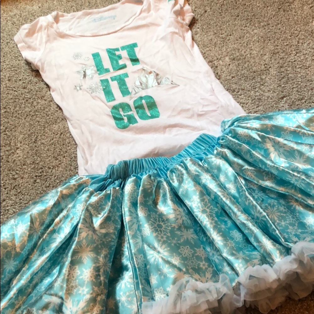 Elsa outfit shirt with tutu size 6/6x